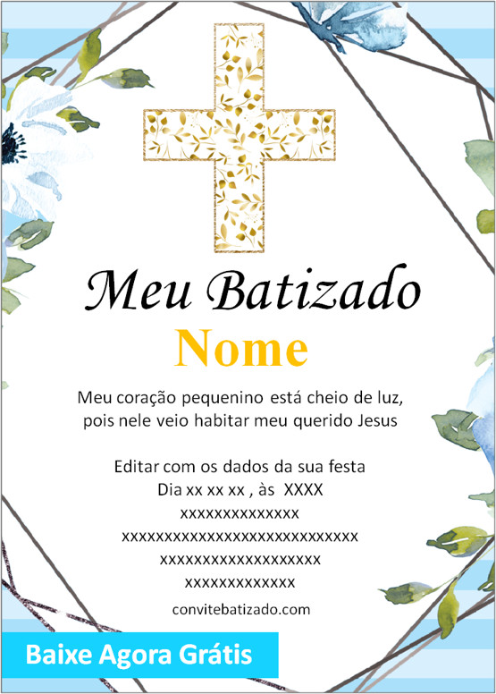 convite batizado menino