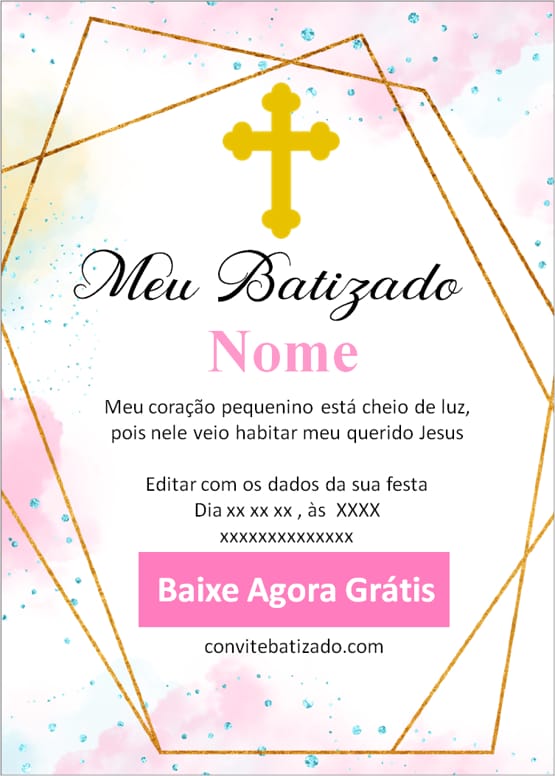 convite batizado menina