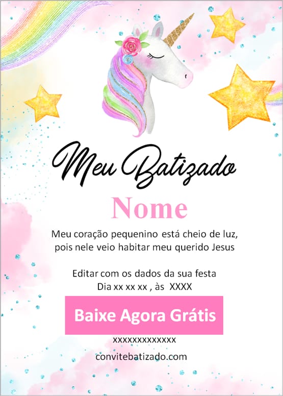 convite batizado menina criativo online