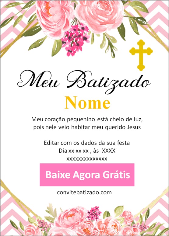 convite batizado menina criativo