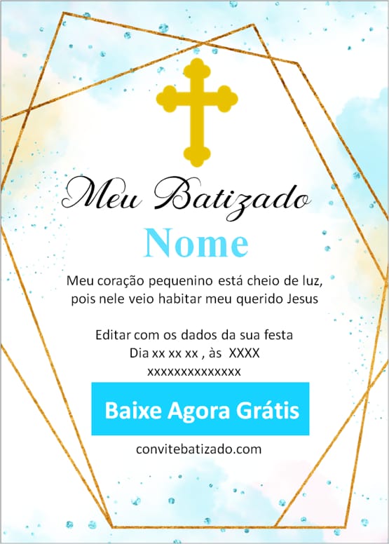 convite batizado menino
