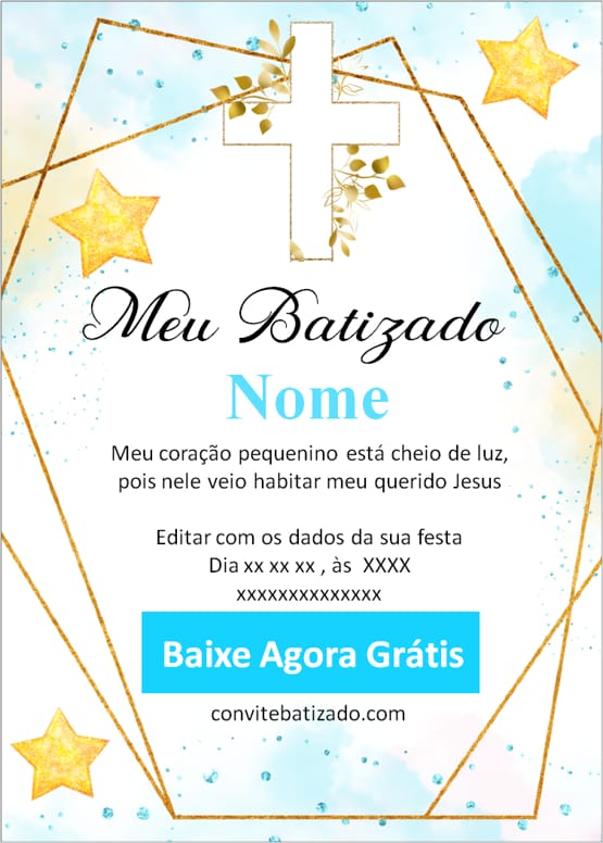 convite batizado menino online