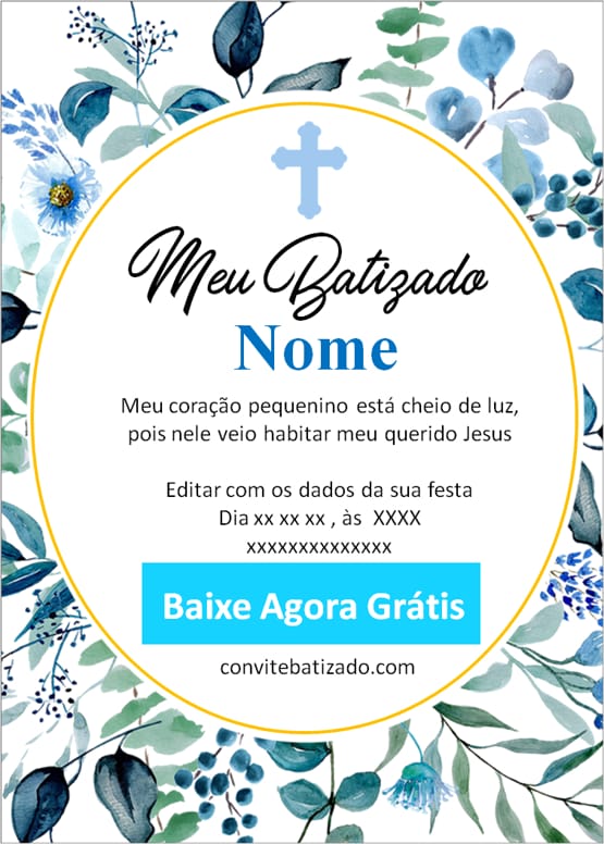 convite batizado menino online