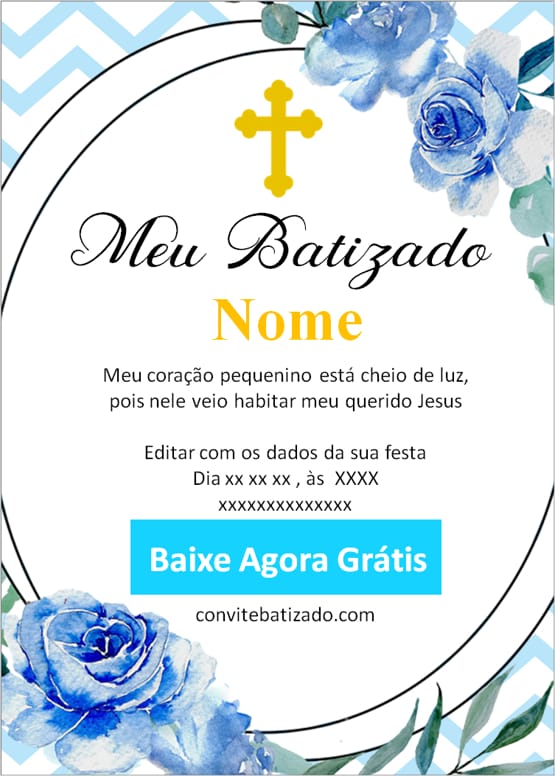 convite batizado menino whatsapp