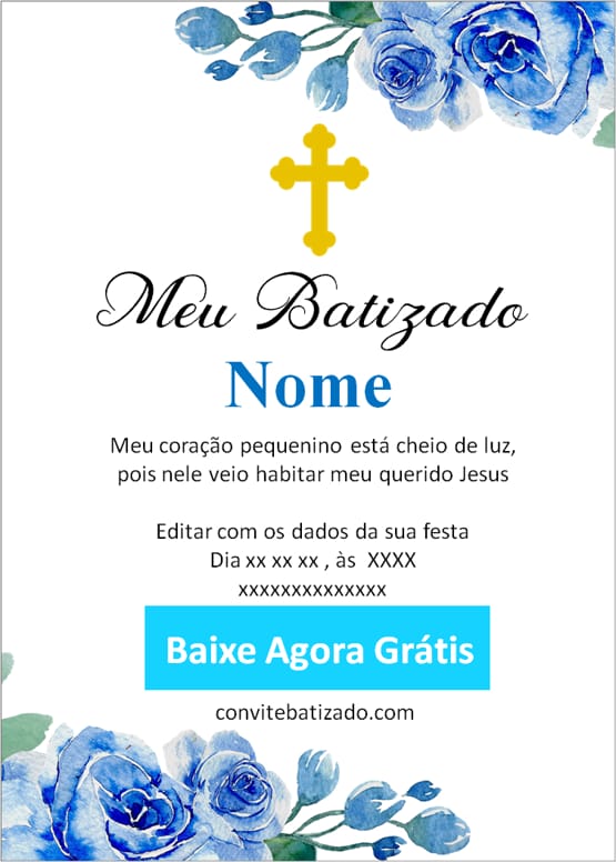 convite batizado menino simples