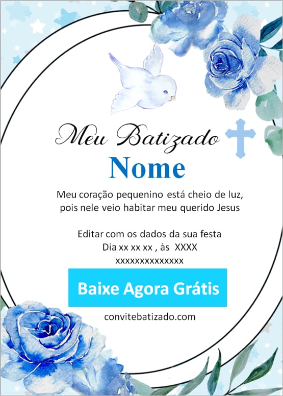 convite batizado menino criativo grátis