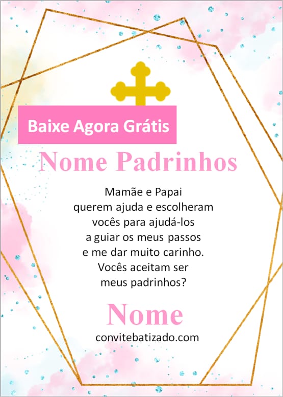 convite para padrinhos de batizado