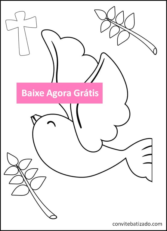 pomba do batizado para colorir