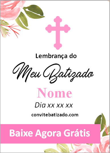tag batizado rosa